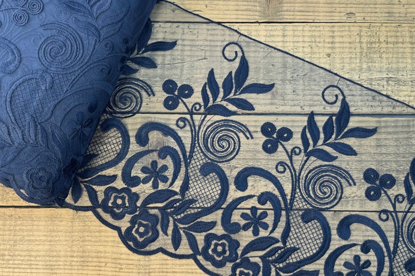 Мереживо блюмарин 320 мм SinemBro синій темний