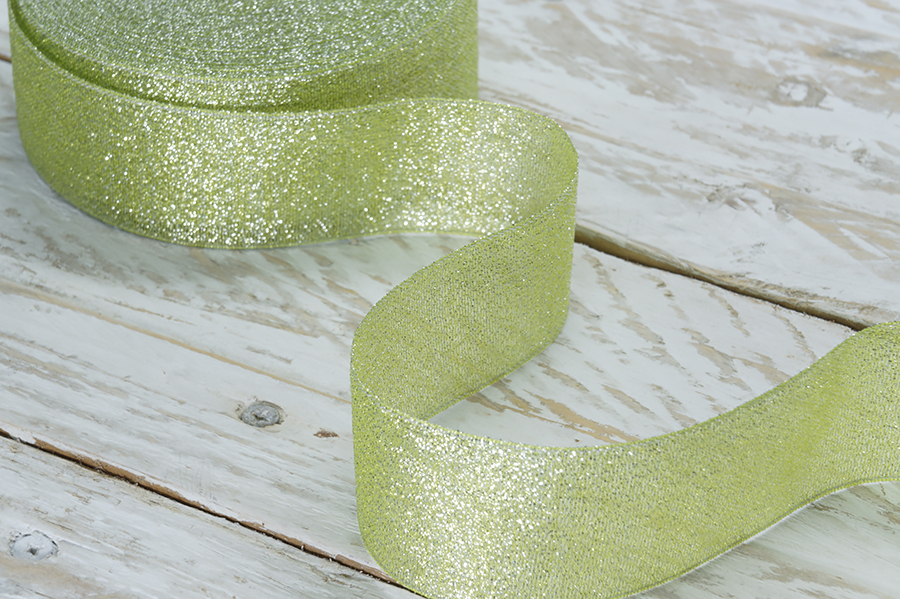 Стрічка люрекс 36 мм MH салатовий