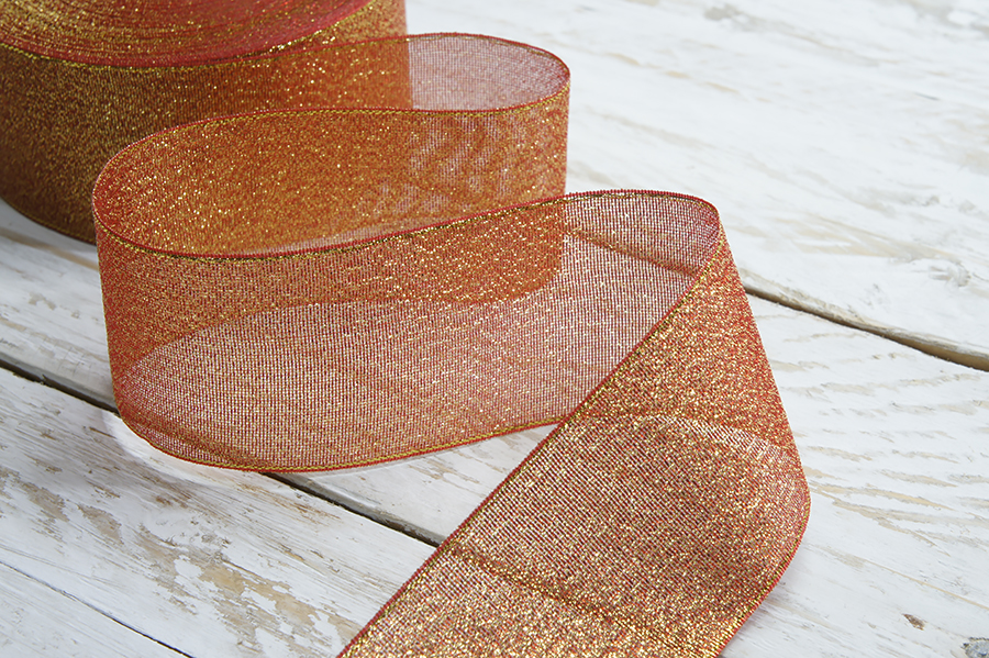 Стрічка люрекс 52 мм MH червоний 6106-3003-52-3336/gold