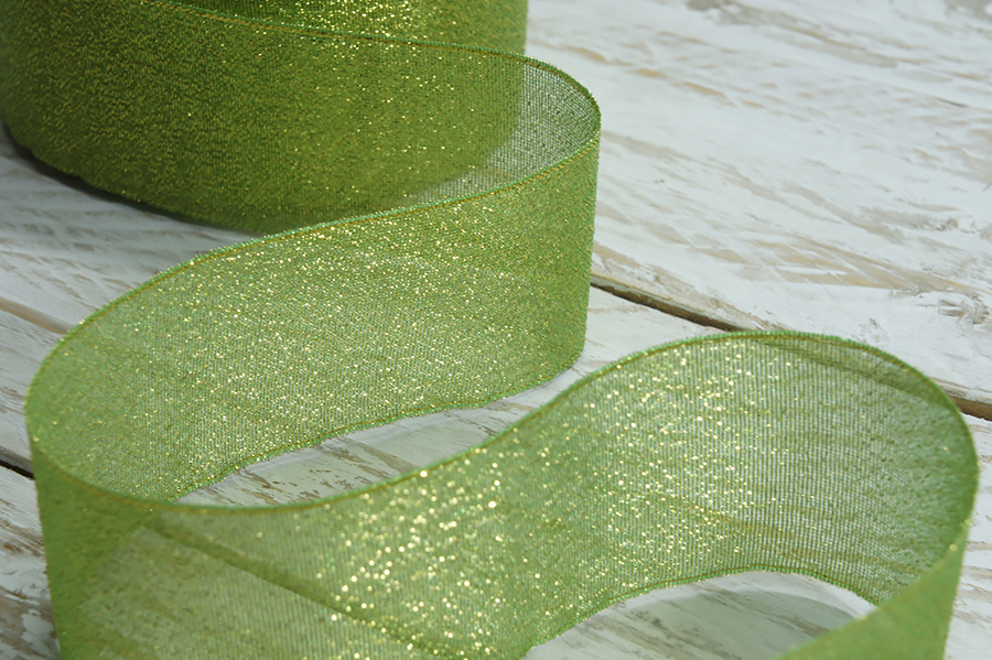 Стрічка люрекс 52 мм MH зелений 6106-3003-52-3362/gold
