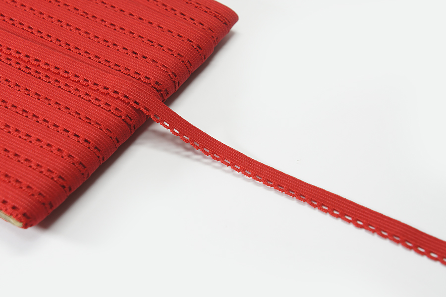 Тасьма еластична 9 мм декоративна червоний