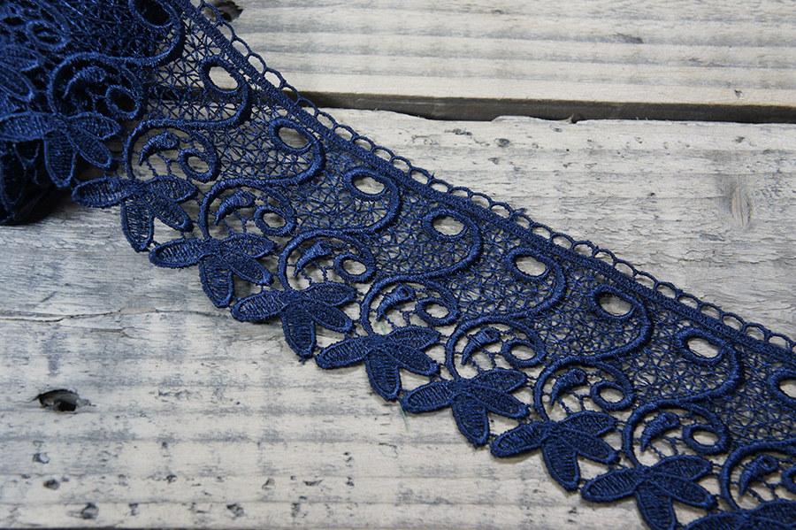 Мереживо гіпюр 70 мм SinemBro синій темний 4G4147-70-0875