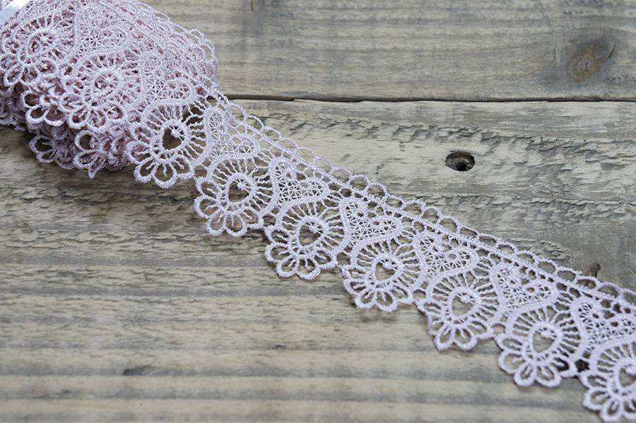 Мереживо гіпюр 45 мм Mertbutton рожевий