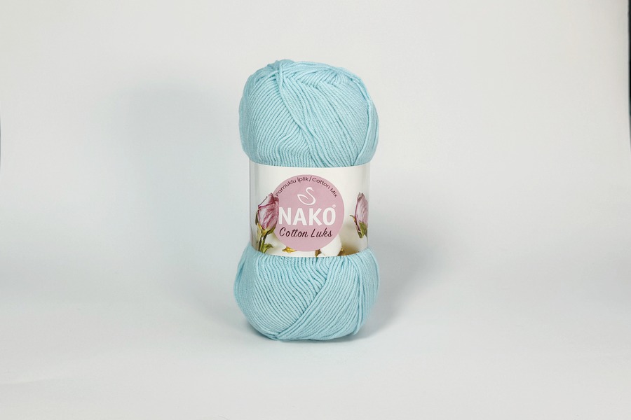 Пряжа NAKO Cotton Lux бавовна 60%, акрил 40% бірюзовий світлий 330м(100гр) 561134-97564