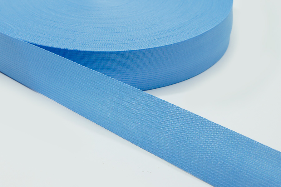 Тасьма 23 мм Лента в'язана волошковий світлий