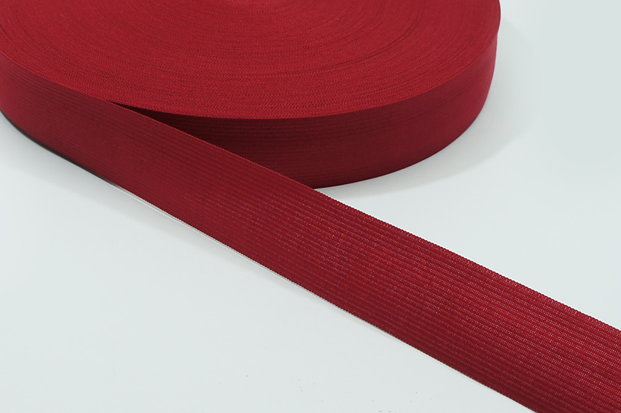 Тасьма 23 мм Лента в'язана червоний темний