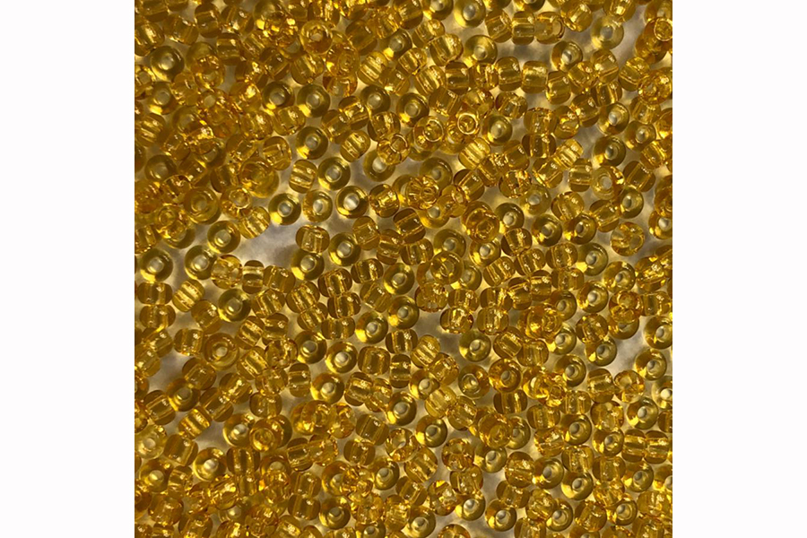 Бісер Preciosa 10020 №10 прозорий кольоровий золотистий темний 2,3 мм