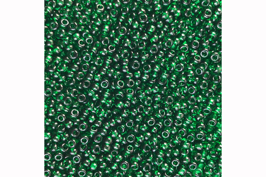 Бісер Preciosa 50060 №10 прозорий кольоровий зелений темний 2,3 мм