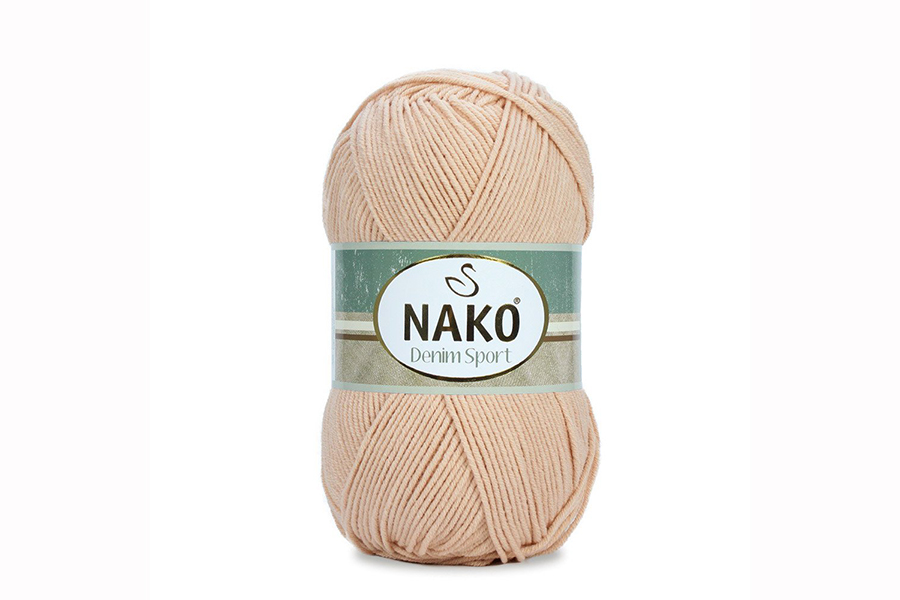 Пряжа NAKO Denim sport бавовна 60%, акрил 40% рожевий кремовий 265м(100гр) 10687 208517-10687