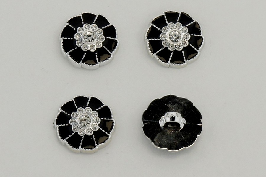 Гудзик на ніжці 21 мм Mertbutton металізований чорний КМ-04 KM-04-02-34-000/nik