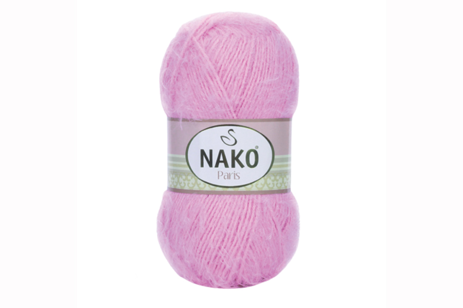 Пряжа NAKO Paris акрил 40%, поліамід 60% рожевий бузковий 245м(100гр) 10510