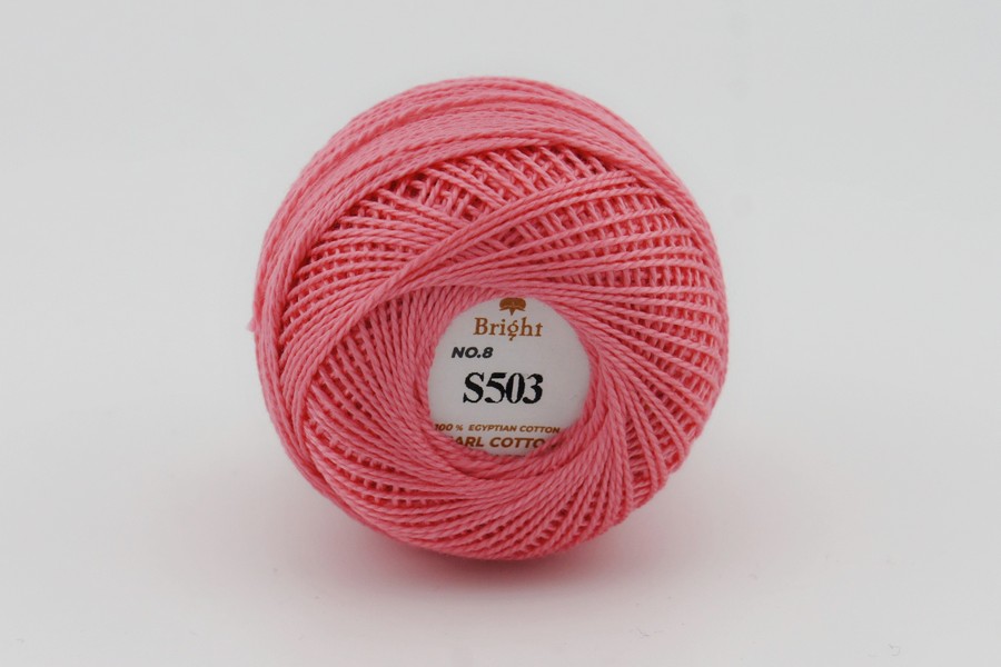 Ірис нитки Bright бавовна 100% кораловий червоний 80м(10гр) S503