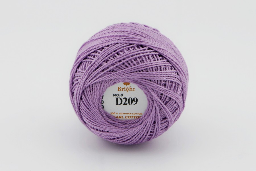 Ірис нитки Bright бавовна 100% бузковий рожевий світлий 80м(10гр) D209