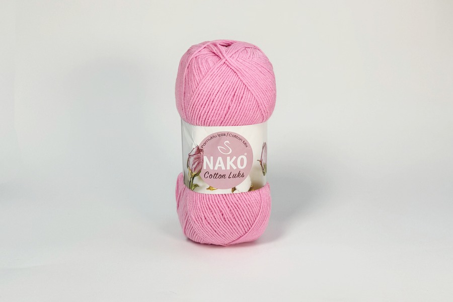Пряжа NAKO Cotton Lux бавовна 60%, акрил 40% рожевий 330м(100гр) 561119-97549