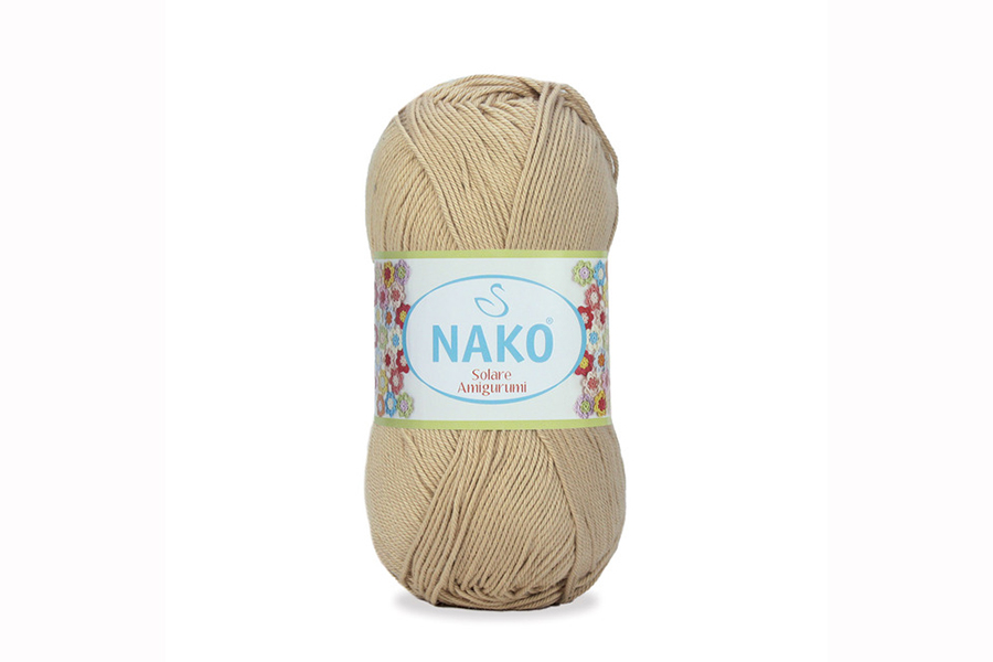 Пряжа NAKO Solare amigurumi бавовна 100% бежевий золотистий 270м(100гр) 06944