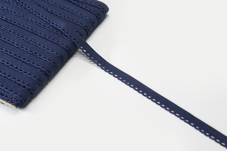 Тасьма еластична 9 мм декоративна синій темний