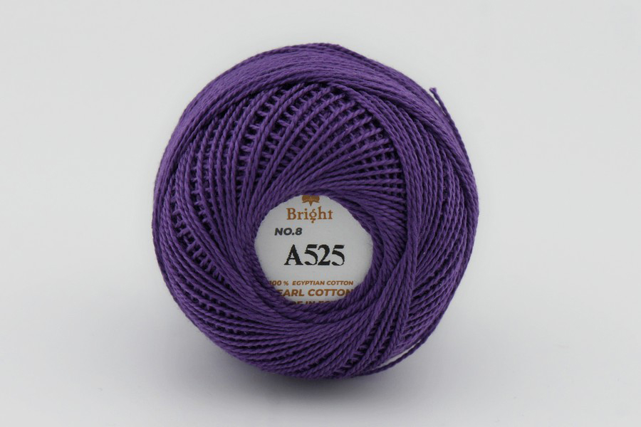 Ірис нитки Bright бавовна 100% бузковий темний 80м(10гр) A525