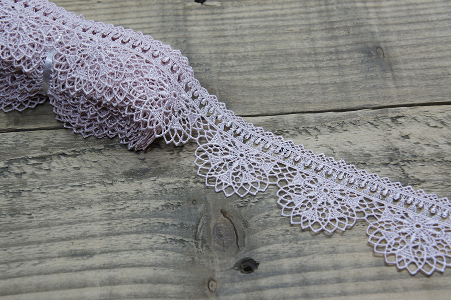 Мереживо гіпюр 55 мм Mertbutton рожевий