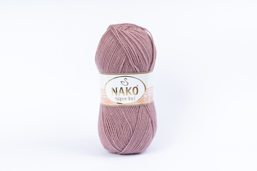 Пряжа NAKO Super Inci вовна 25%, акрил 75% фрезовий темний 260м(100гр) 10215