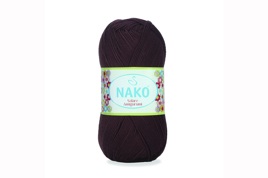 Пряжа NAKO Solare amigurumi бавовна 100% шоколадний 270м(100гр) 03303