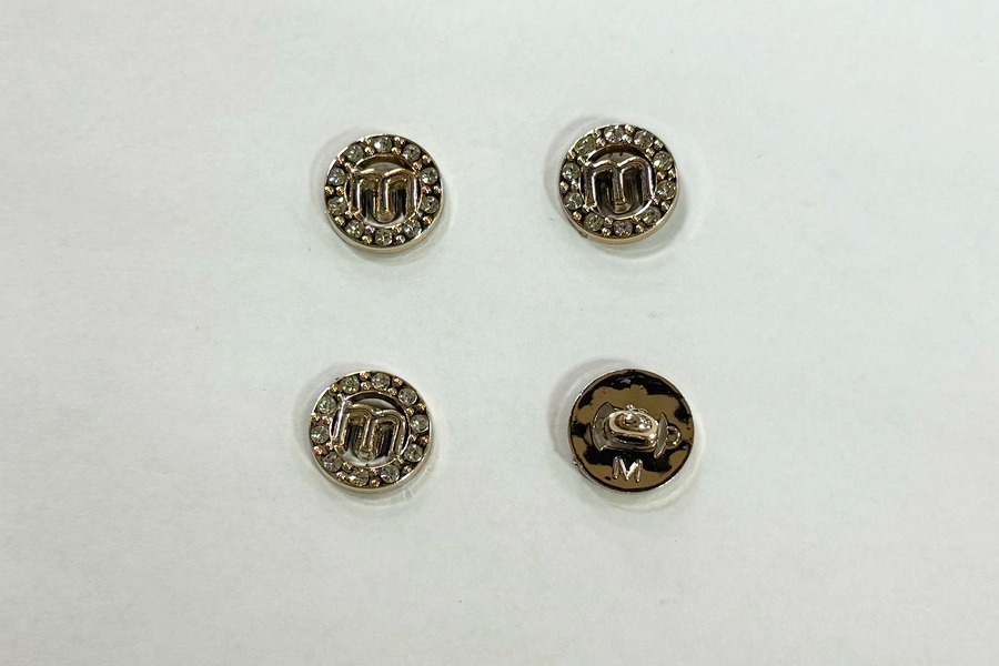 Гудзик на ніжці 15 мм Mertbutton металізований золото BR-663-24-gold