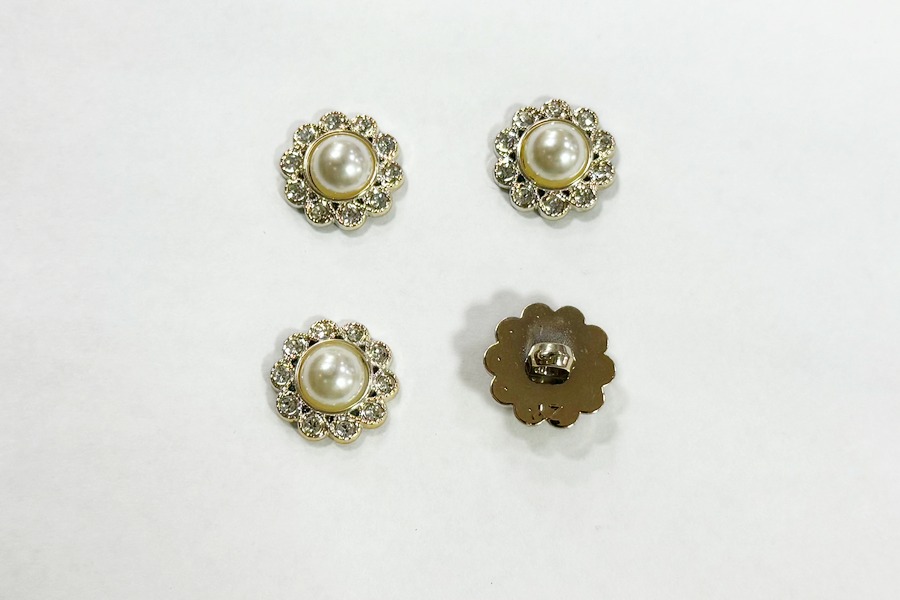 Гудзик на ніжці 17 мм Mertbutton металізований золото BR-665-28-gold