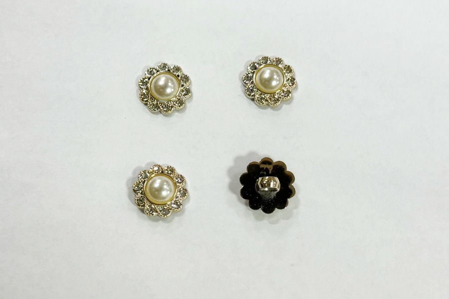 Гудзик на ніжці 15 мм Mertbutton металізований золото BR-665-24-gold