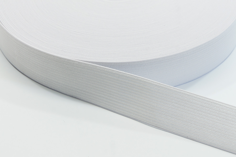 Тасьма еластична 25 мм ткана білий