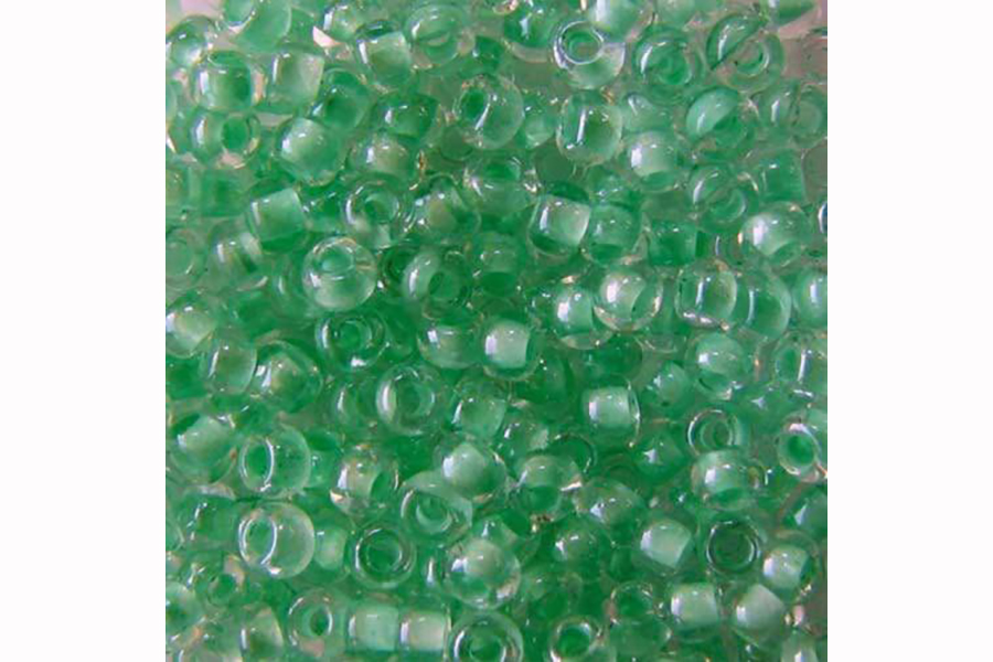Бісер Preciosa 38652 №10 прозорий фарбована серединка зелений 2,3 мм