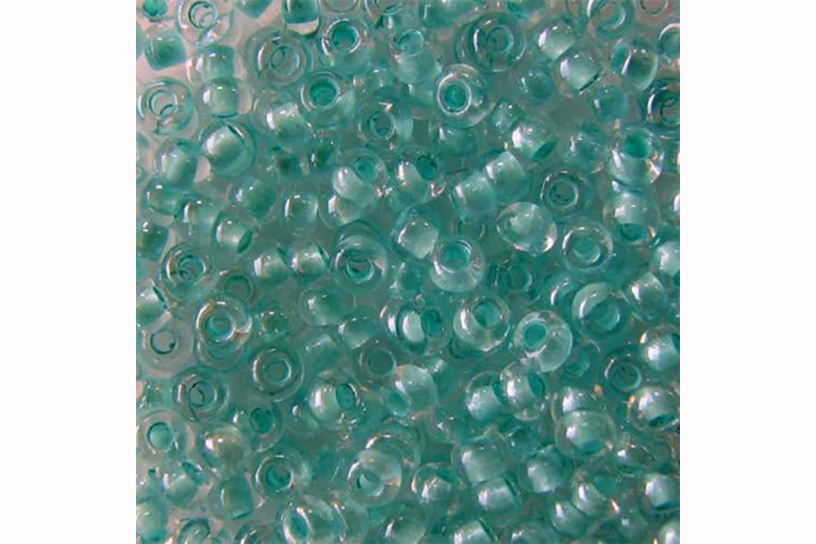 Бісер Preciosa 38653 №10 прозорий фарбована серединка бірюзовий 2,3 мм