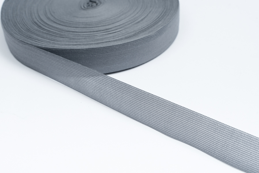 Тасьма 32 мм в'язана сірий