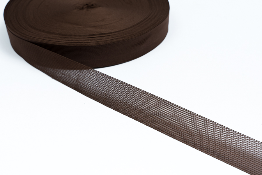 Тасьма 32 мм в'язана коричневий темний