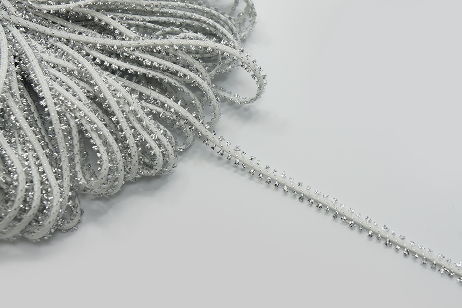 Шнур 2 мм оздоблювальний з люрексом Лента срібло 3-2198-999с