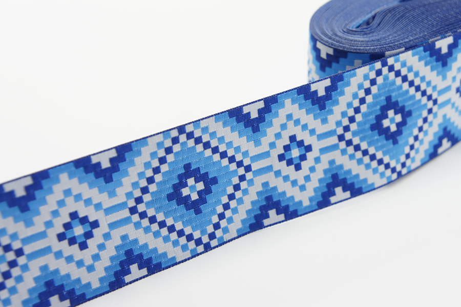 Тасьма 50 мм гобелен волошковий світлий