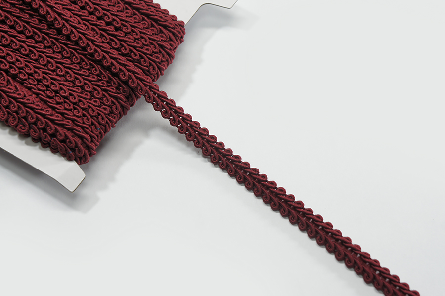 Тасьма сутаж 10 мм MH вишневий темний