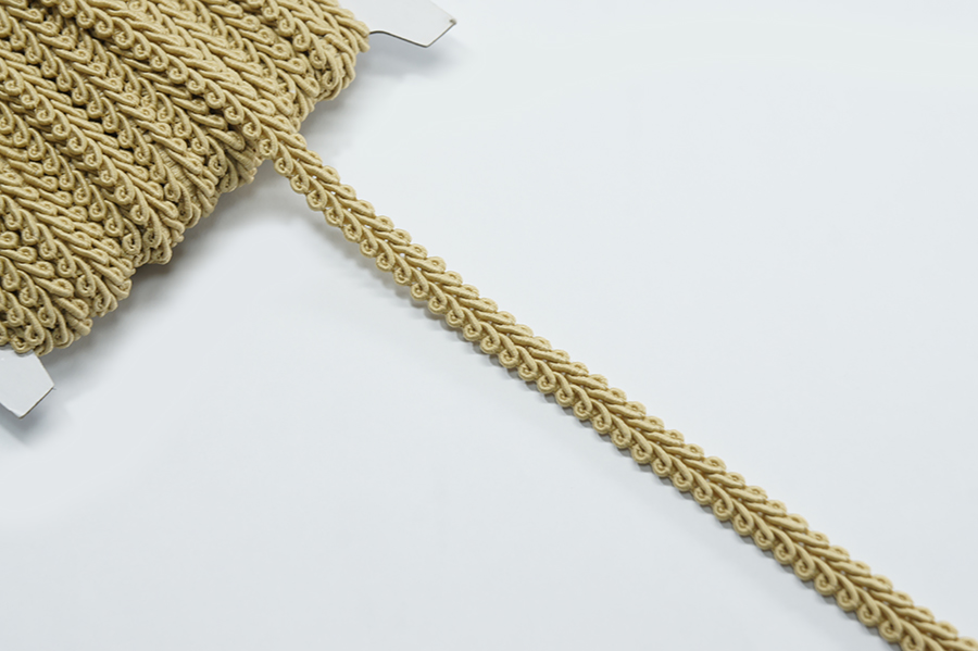 Тасьма сутаж 10 мм MH бежевий золотистий