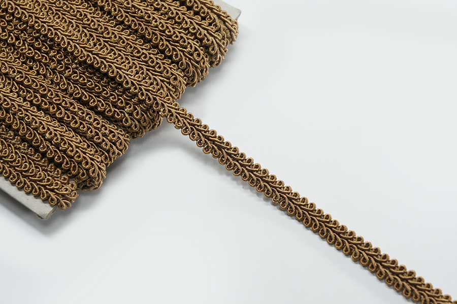 Тасьма сутаж 10 мм MH золотистий коричневий