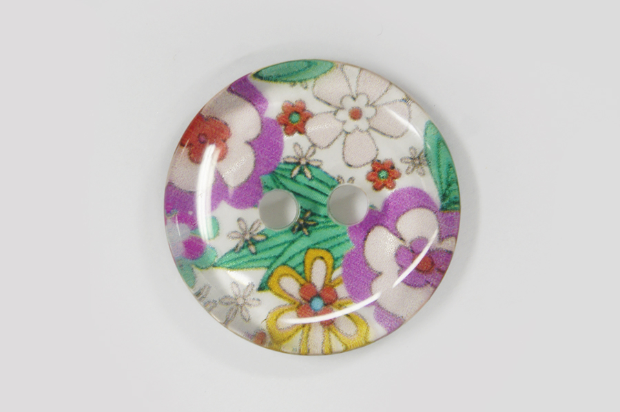 Гудзик 20 мм Mertbutton 2 отвори з принтом різнокольоровий СВ-001-32-777