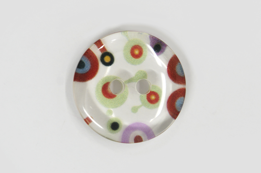 Гудзик 28 мм Mertbutton 2 отвори з принтом різнокольоровий СВ-005-44-777