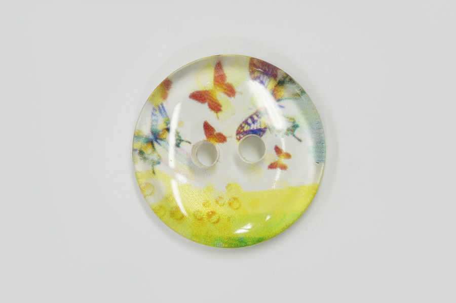 Гудзик 28 мм Mertbutton 2 отвори з принтом різнокольоровий СВ-040-44-777