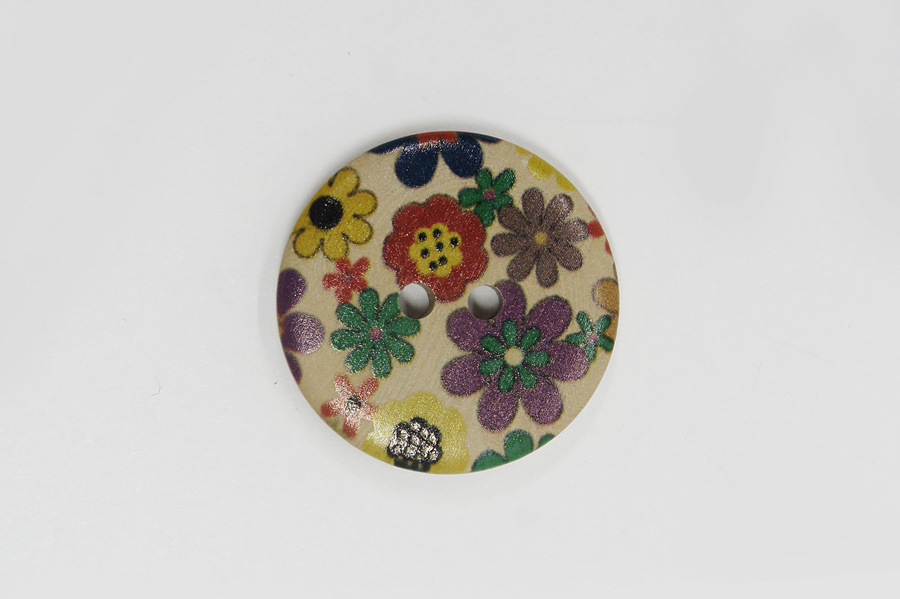 Гудзик 25 мм Mertbutton 2 отвори з принтом різнокольоровий ТВ-018-40-777