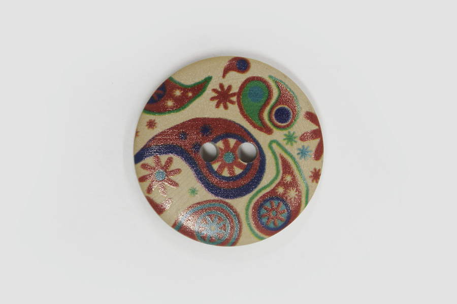 Гудзик 25 мм Mertbutton 2 отвори з принтом різнокольоровий ТВ-048-40-777