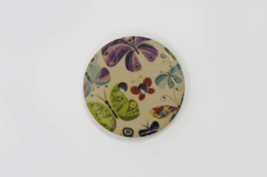 Гудзик 25 мм Mertbutton 2 отвори з принтом різнокольоровий ТВ-024-40-777