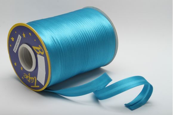 Бейка 16 мм MH сатинова (атласна), підвернута бірюзовий