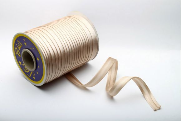 Бейка 16 мм MH сатинова (атласна), підвернута бежевий 8116-6009-1964