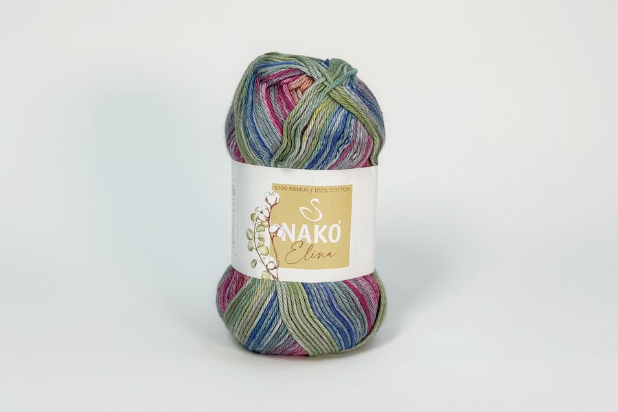 Пряжа Elina бавовна 100% різнокольоровий 165м(100гр) 559604-32846