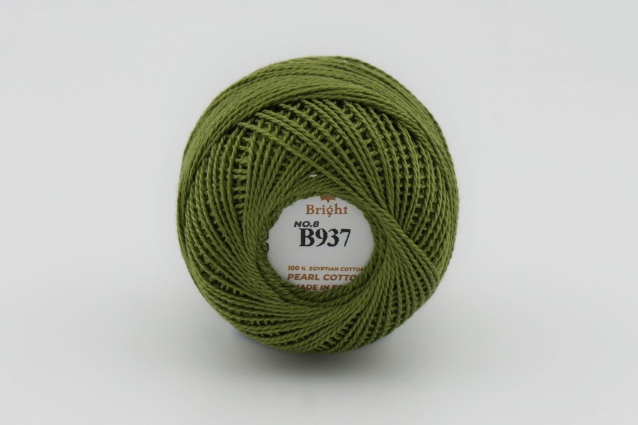 Ірис нитки Bright бавовна 100% зелений яскравий 80м(10гр) B937
