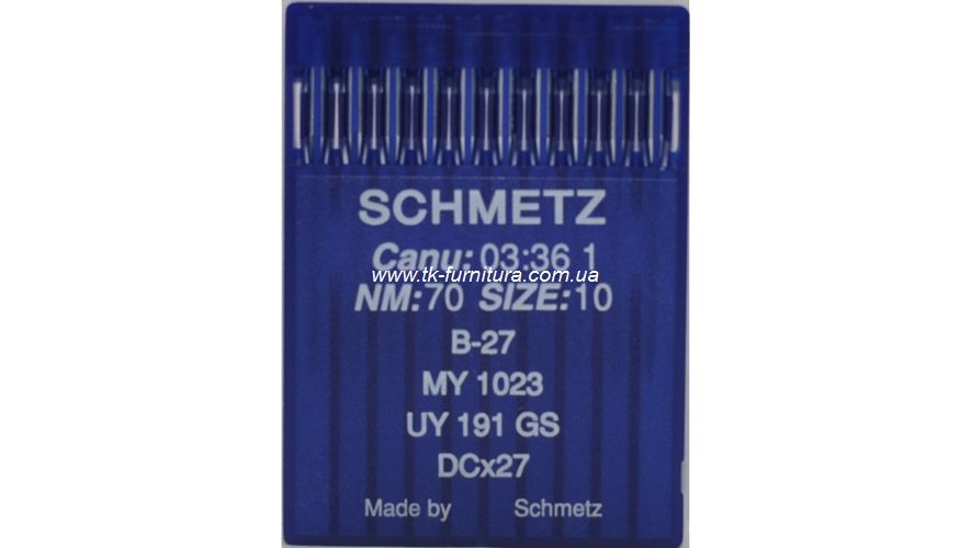 Голки для оверлока № 70 SCHMETZ кругле стандартне вістря №70 DCx27