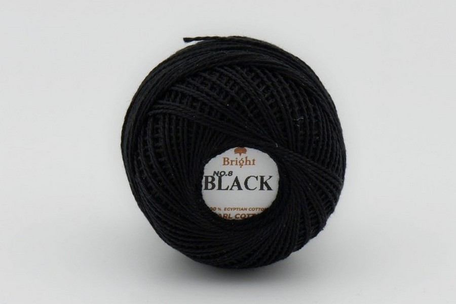 Ірис нитки Bright бавовна 100% чорний 80м(10гр) Blac