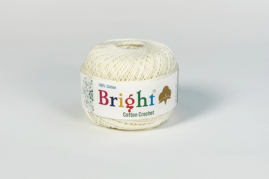 Ірис нитки Bright бавовна 100% молочний кремовий 230м(50гр) 0205